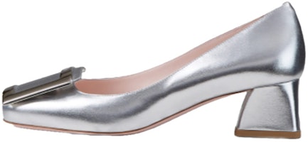 (Women) Roger Vivier Très Vivier 'Metallic Buckle Elegant Block Heel Silver' RVW51923610KACB200 (Women) Roger Vivier Très Vivier 'Metallic Buckle Elegant Block Heel Silver' RVW51923610KACB200