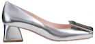 Order (W) Roger Vivier Très Vivier 银色金属扣优雅粗跟鞋 RVW51923610KACB200