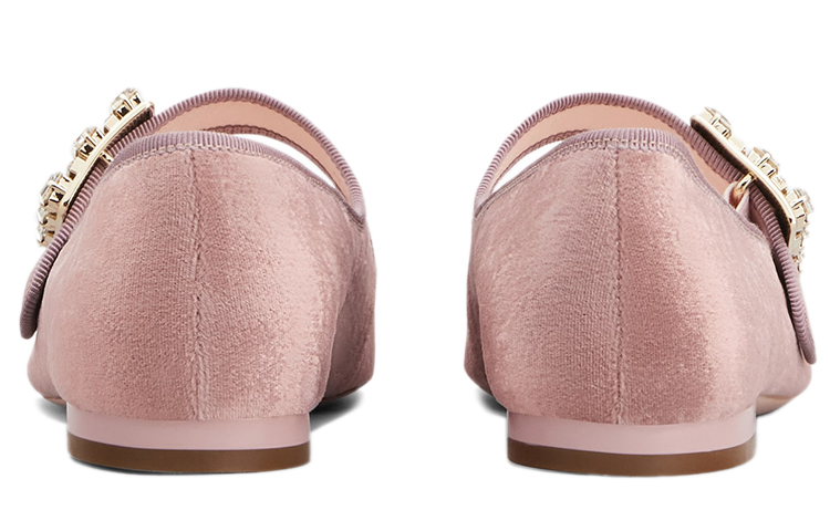 (W) Roger Vivier Très Vivier 'Pink Swan Velvet Ballet Flats' 圖 4