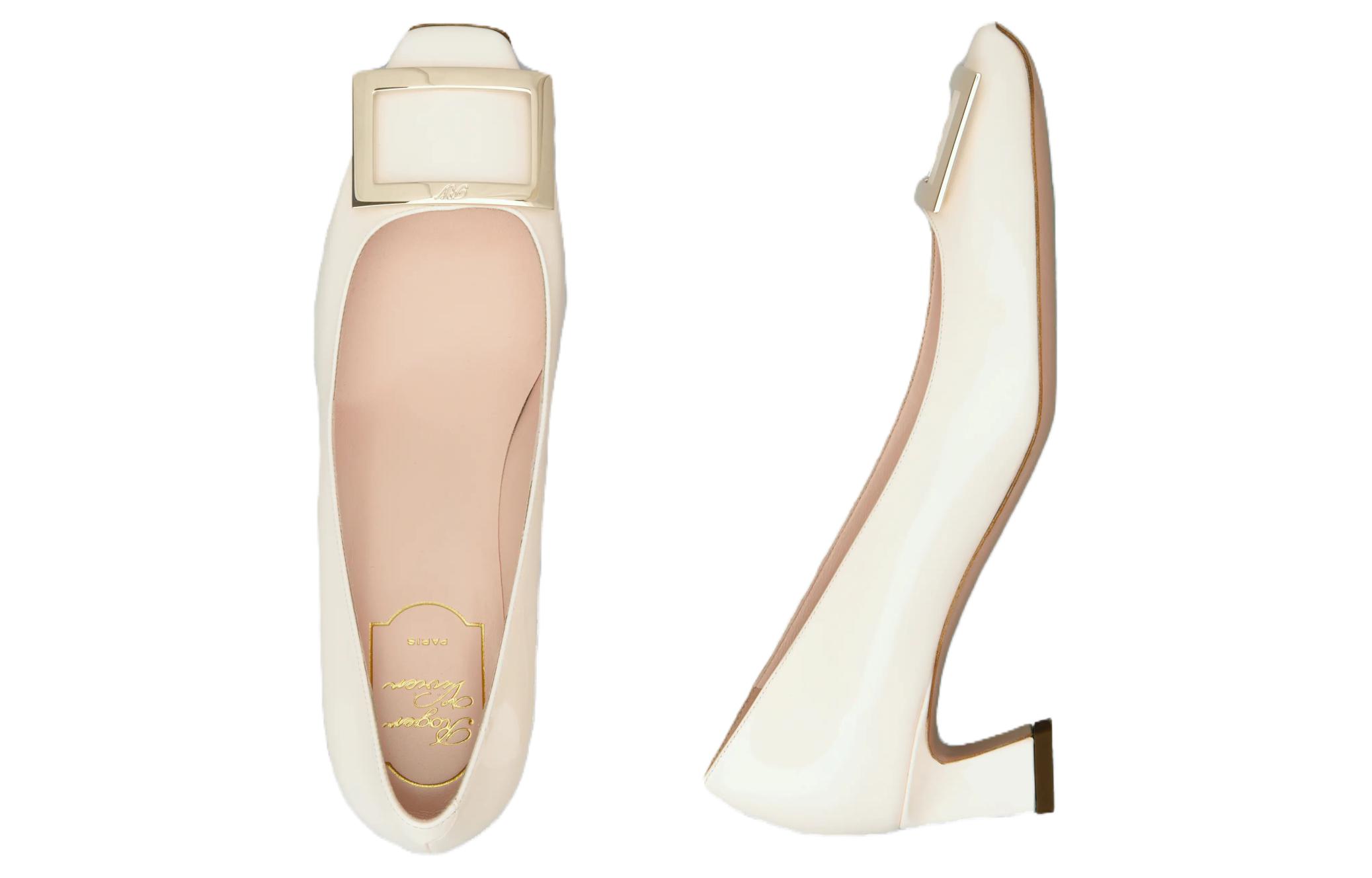 (W) Roger Vivier Très Vivier Babies 'Metal Buckle Patent Ivory' 圖 5