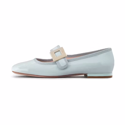 (W) Roger Vivier Très Vivier Ballet Flats 'Pale Blue Buckle'