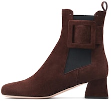 (Women) Roger Vivier Très Vivier Leather Chelsea Boots 'Brown Buckle' RVW51925930HR0S613 (Women) Roger Vivier Très Vivier Leather Chelsea Boots 'Brown Buckle' RVW51925930HR0S613