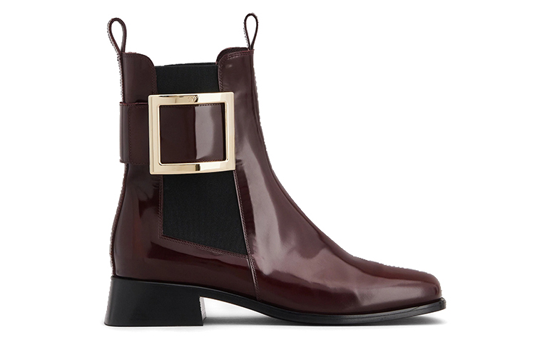 Order 羅傑·維維亞 Très Vivier 金屬扣皮革切爾西靴 女款 紅色