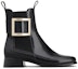 Order (W) Roger Vivier Très Vivier But Chelsea Kulit 'Metal Buckle Hitam' RVW635313001UJB999
