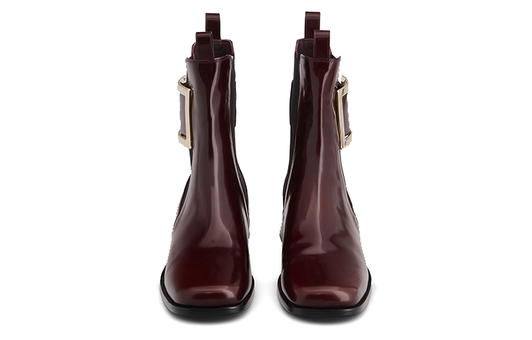 Lookbook (W) Botas Chelsea de Cuero Roger Vivier Très Vivier 'Hebilla Metálica Roja' RVW635313001UJR805