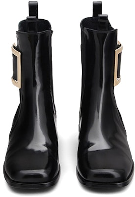 (Women) Roger Vivier Très Vivier Leather Chelsea Boots 'Metal Buckle Black' RVW635313001UJB999 Lookbook (Women) Roger Vivier Très Vivier Leather Chelsea Boots 'Metal Buckle Black' RVW635313001UJB999