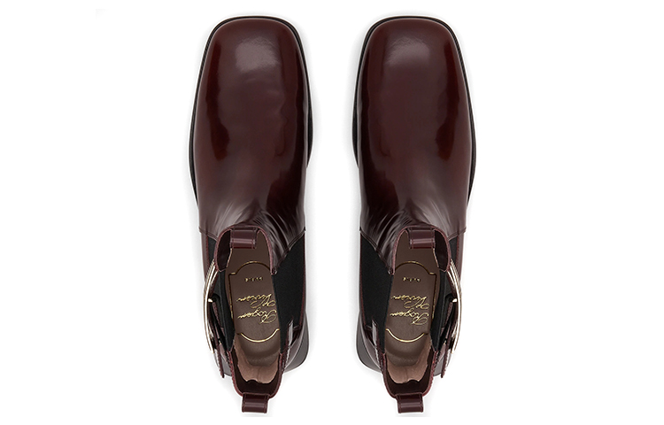 Shop (W) Botas Chelsea de Cuero Roger Vivier Très Vivier 'Hebilla Metálica Roja' RVW635313001UJR805