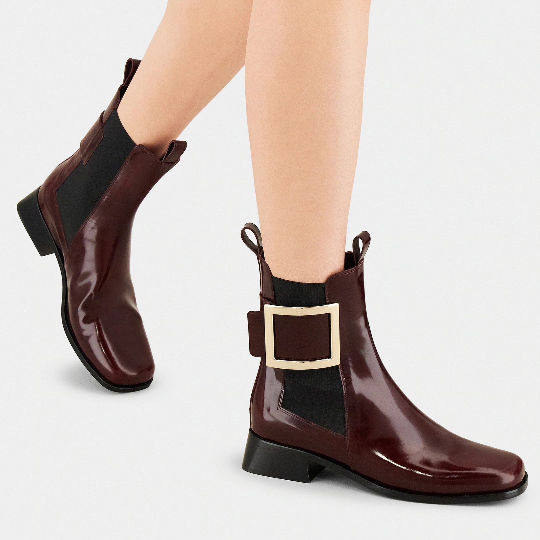 Details for 羅傑·維維亞 Très Vivier 金屬扣皮革切爾西靴 女款 紅色