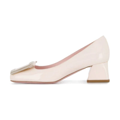 (W) Roger Vivier Tres Vivier 'Thick Heel Off White'