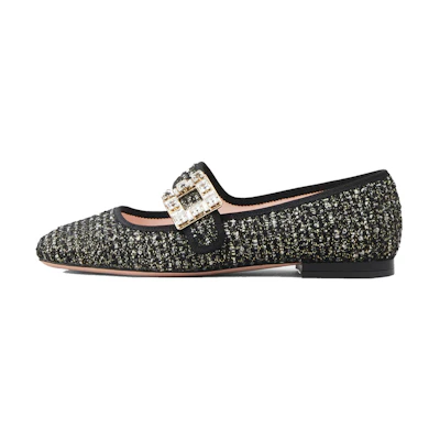 (W) Roger Vivier Tres Vivier Ballet Flats 'Elegant Black Buckle'