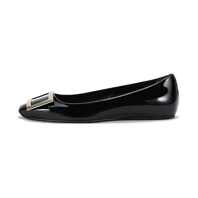 (W) Roger Vivier Trompette 'Black Patent'