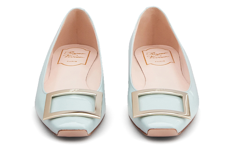 (W) Roger Vivier Trompette 'Light Blue Patent Leather Ballet Flats' 圖 3