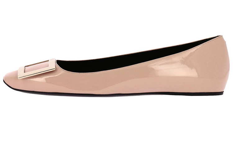 (W) Roger Vivier Trompette 'Metal Buckle Nude Patent'