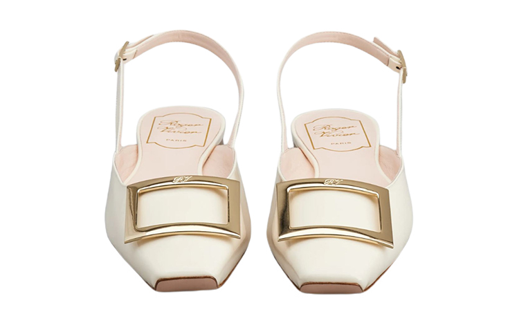 (W) Roger Vivier Trompette 'Metal Buckle Nude Ballet Flats' 圖 4