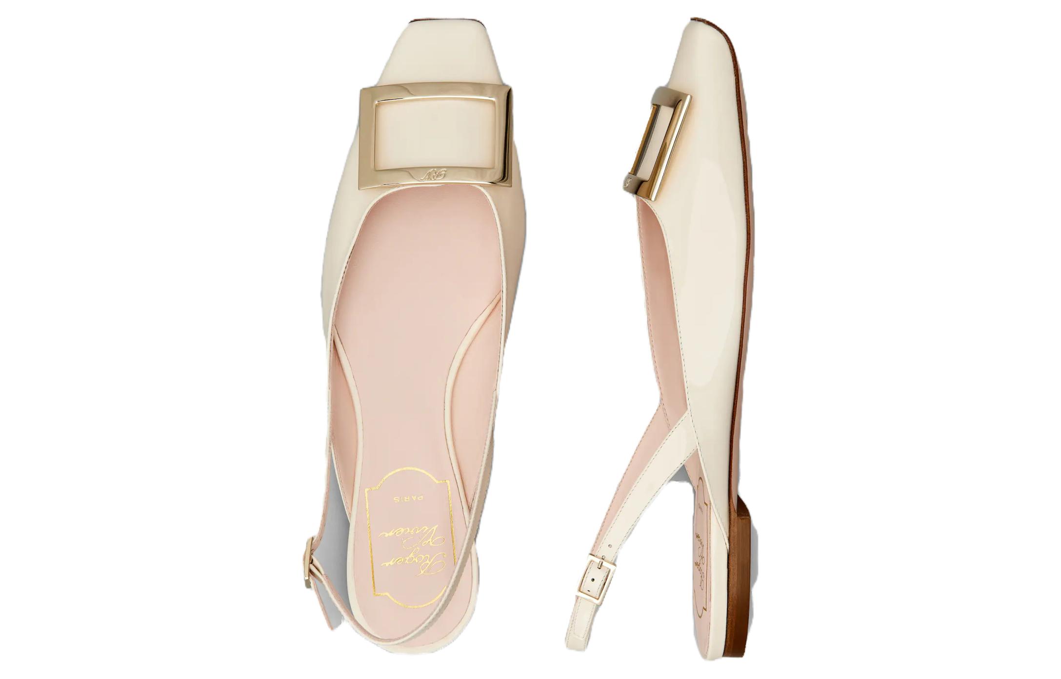 (W) Roger Vivier Trompette 'Metal Buckle Nude Ballet Flats' 圖 6