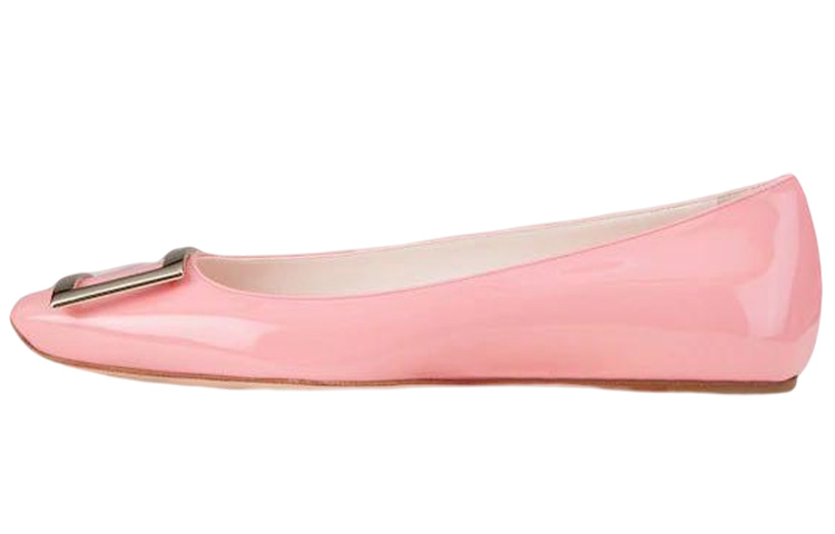 (W) Roger Vivier Trompette 'Pink Patent Ballet Flats'