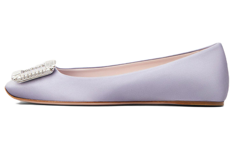 (W) Roger Vivier Trompette 'Purple Satin Ballet Flat'