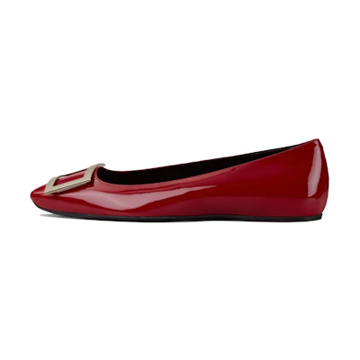 (W) Roger Vivier Trompette 'Red Patent Ballet Flat'