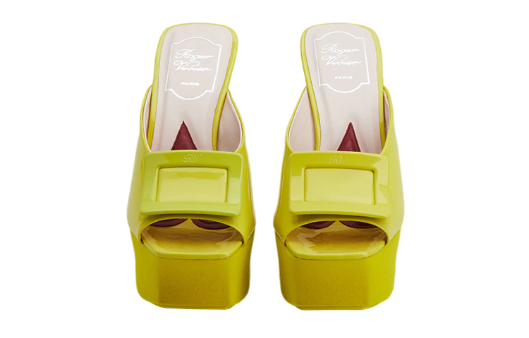 (W) Roger Vivier Trompette 'Yellow Patent Buckle Mules' 圖 2