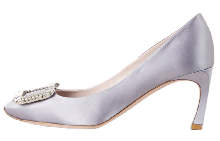 (W) Roger Vivier Trompette Crystal 'Purple Buckle High Heels'