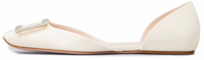 (Women) Roger Vivier Trompette Dorsay 'Simple Comfort White' RVW40426940D1PC019 (Women) Roger Vivier Trompette Dorsay 'Simple Comfort White' RVW40426940D1PC019