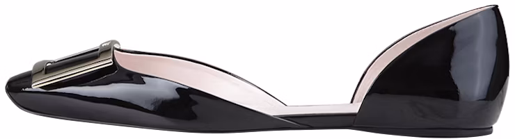 (Women) Roger Vivier Trompette Patent Flat 'Black' RVW40426940D1PB999 (Women) Roger Vivier Trompette Patent Flat 'Black' RVW40426940D1PB999