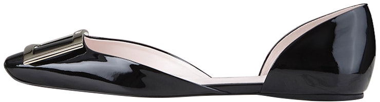 (Women) Roger Vivier Trompette Patent Flat 'Black' RVW40426940D1PB999 (Women) Roger Vivier Trompette Patent Flat 'Black' RVW40426940D1PB999