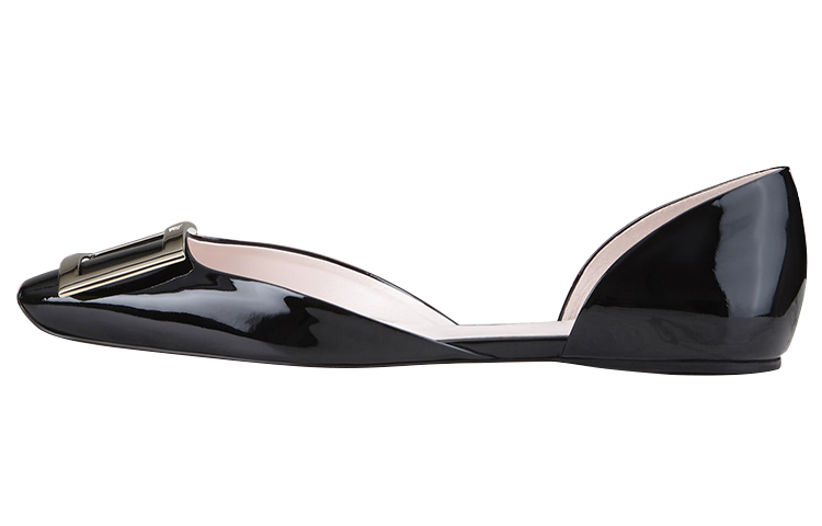 (Women) Roger Vivier Trompette Patent Flat 'Black' RVW40426940D1PB999