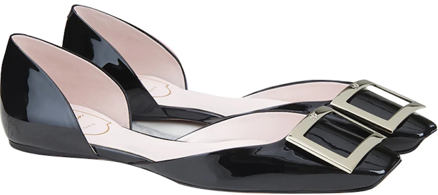 Roger Vivier 羅杰維維亞 Trompette 漆皮 平底 女士休閒單鞋 女款 黑色 Lookbook Roger Vivier 羅杰維維亞 Trompette 漆皮 平底 女士休閒單鞋 女款 黑色