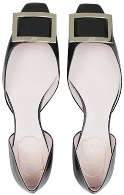 Roger Vivier 羅杰維維亞 Trompette 漆皮 平底 女士休閒單鞋 女款 黑色 Purchase Roger Vivier 羅杰維維亞 Trompette 漆皮 平底 女士休閒單鞋 女款 黑色