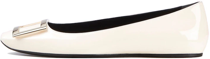(Women) Roger Vivier Trompette Patent Leather Ballet Flats 'Cream' RVW40415280D1PC019 (Women) Roger Vivier Trompette Patent Leather Ballet Flats 'Cream' RVW40415280D1PC019