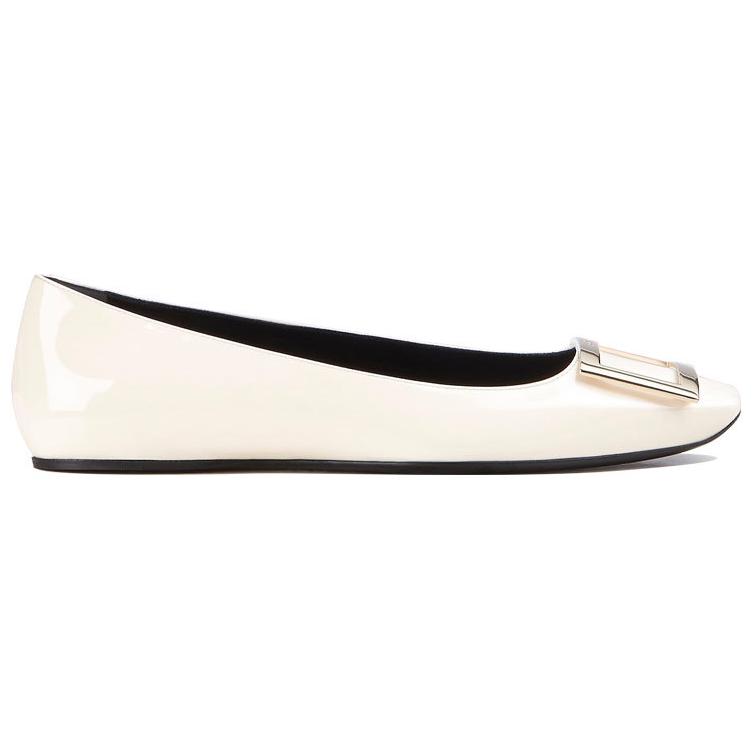 Order 羅杰維維亞 鏡面漆皮 Trompette 芭蕾舞 休閒女單鞋 女款 奶油色