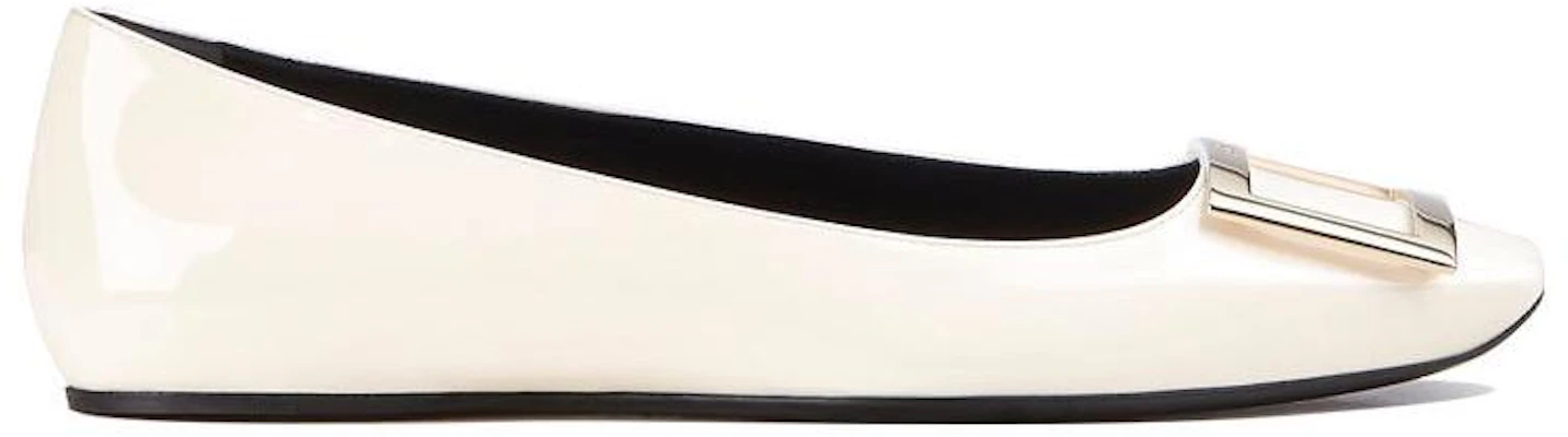 羅杰維維亞 鏡面漆皮 Trompette 芭蕾舞 休閒女單鞋 女款 奶油色 Order 羅杰維維亞 鏡面漆皮 Trompette 芭蕾舞 休閒女單鞋 女款 奶油色