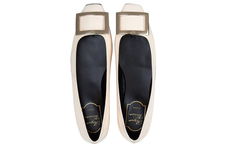 Shop 羅杰維維亞 鏡面漆皮 Trompette 芭蕾舞 休閒女單鞋 女款 奶油色