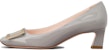 (Women) Roger Vivier Trompette Patent Leather Block Heel 'Grey' RVW44815280D1PB206