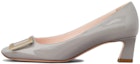 Buy (Women) Roger Vivier Trompette Patent Leather Block Heel 'Grey' RVW44815280D1PB206