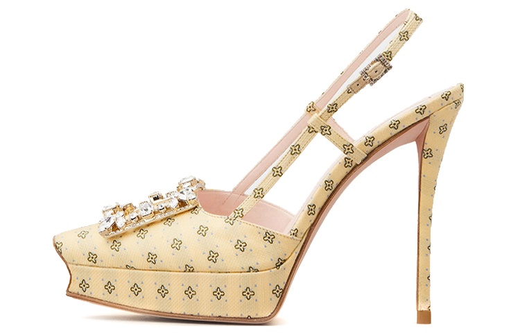 (Women) Roger Vivier Trompette Slingback High Heels 'Yellow' RVW64331850QGCG020