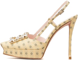 (Women) Roger Vivier Trompette Slingback High Heels 'Yellow' RVW64331850QGCG020 (Women) Roger Vivier Trompette Slingback High Heels 'Yellow' RVW64331850QGCG020