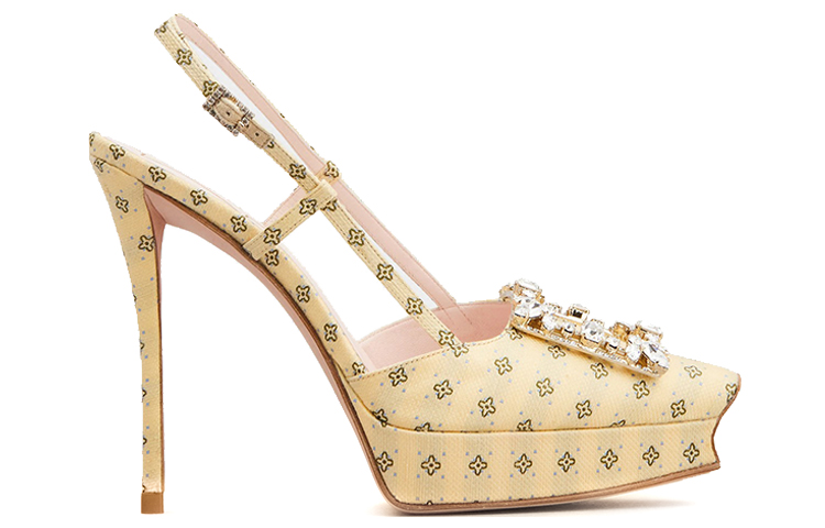 Order (W) Roger Vivier Trompette Slingback Hak Tinggi 'Kuning' RVW64331850QGCG020