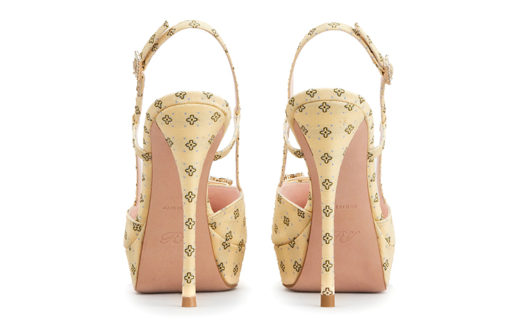 Shop (W) Roger Vivier Trompette Slingback Hak Tinggi 'Kuning' RVW64331850QGCG020