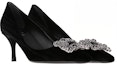 Lookbook (W) Roger Vivier 'Crystal Buckle Slip-On High Heel' Beludru Hitam RVW41417620JERB999