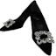 Shop (W) Roger Vivier 'Crystal Buckle Slip-On High Heel' Beludru Hitam RVW41417620JERB999