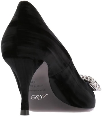 (W) Roger Vivier 'Crystal Buckle Slip-On High Heel' Beludru Hitam RVW41417620JERB999 Purchase (W) Roger Vivier 'Crystal Buckle Slip-On High Heel' Beludru Hitam RVW41417620JERB999