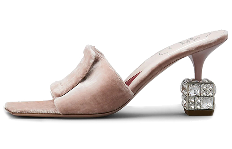 (W) Roger Vivier Velvet Fashion Sandals 'Pink'