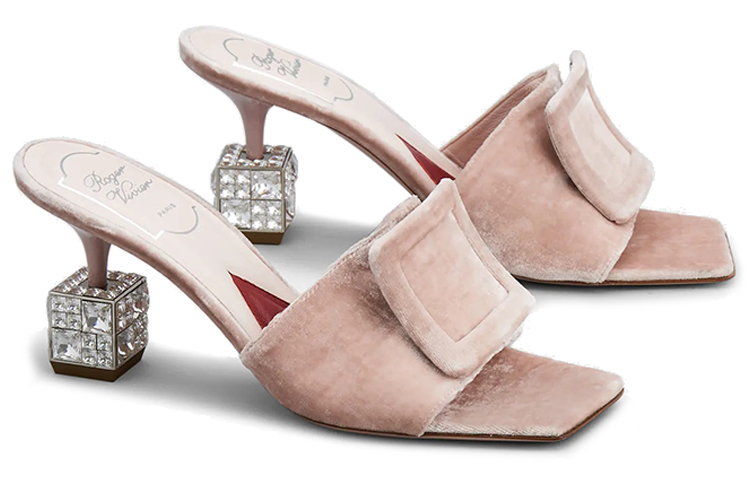 (W) Roger Vivier Velvet Fashion Sandals 'Pink' 圖 2