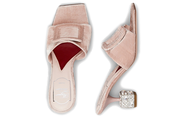 (W) Roger Vivier Velvet Fashion Sandals 'Pink' 圖 4
