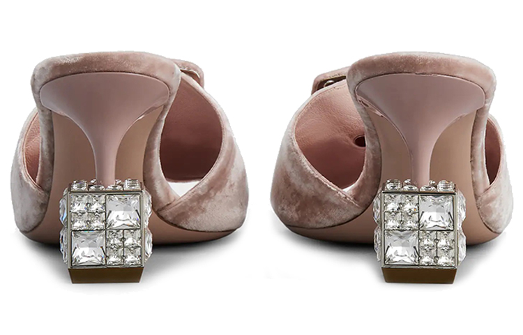 (W) Roger Vivier Velvet Fashion Sandals 'Pink' 圖 5