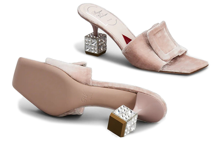 (W) Roger Vivier Velvet Fashion Sandals 'Pink' 圖 6
