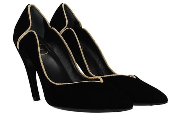 (W) Roger Vivier Velvet High Heels 'Black' 圖 2