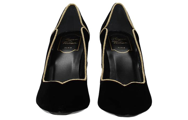 (W) Roger Vivier Velvet High Heels 'Black' 圖 4